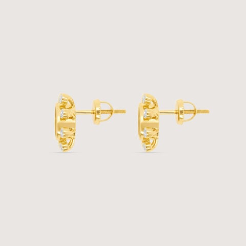 Radiant Halo Polki Diamond Stud Earrings