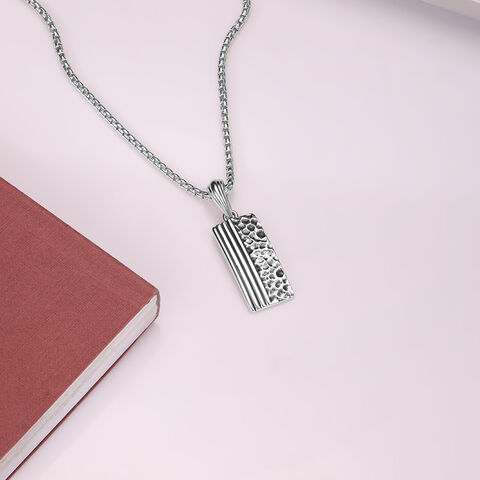 Dual Texture Silver Necklace