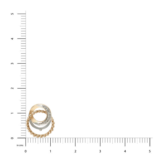 14KT Yellow-White-Rose Friends Of Bride Pendant With Oval Design,,hi-res view 4