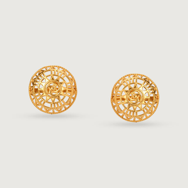 Artisanal Odyssey 22KT Gold Stud Earrings,,hi-res image number null