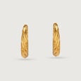 Twisted Glow Gold Hoop Earrings,,hi-res view 3