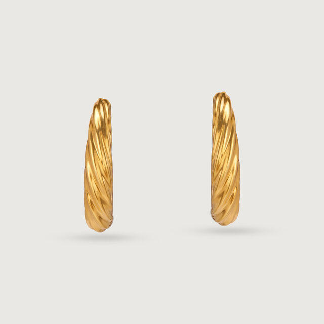 Twisted Glow Gold Hoop Earrings,,hi-res image number null