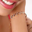 14KT Yellow Gold Sparkling Rhombus Diamond Bangle,,hi-res view 3