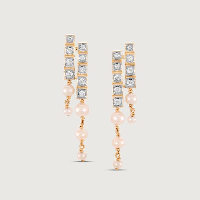 Minimal Geo Diamond Drop Earrings,,hi-res image number null