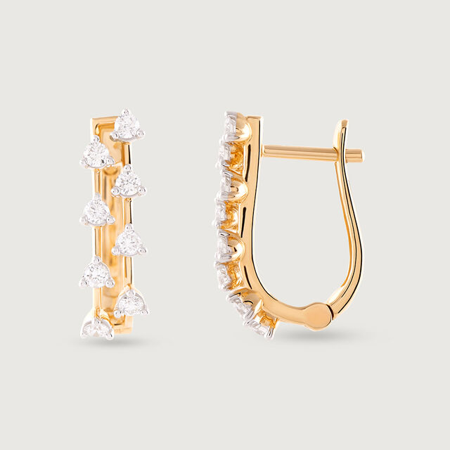 Radiant Luxe Gold & Diamond Hoop Earrings,,hi-res image number null