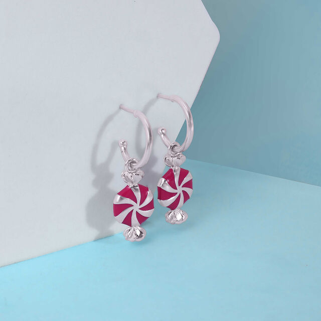 Playful Swirl Silver Drop Earrings,,hi-res image number null