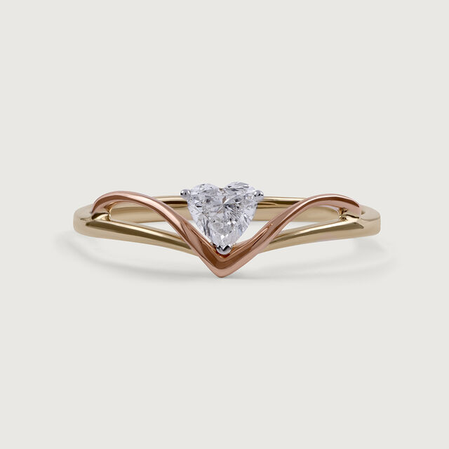 Enchanted Heart 14 kt Gold & Diamond Finger Ring,,hi-res image number null