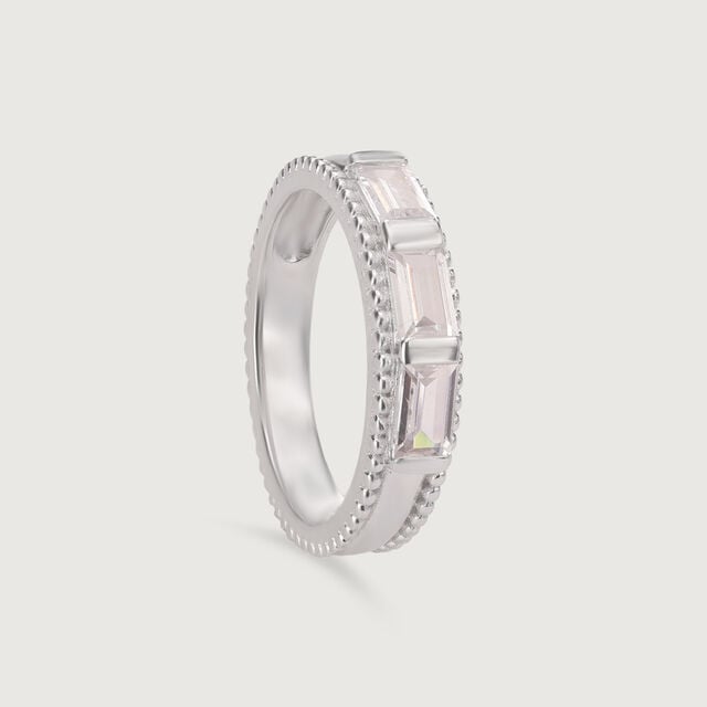 Radiant Baguette Silver Ring,,hi-res image number null
