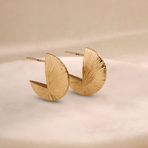 Radiant Arc Gold Hoop Earrings