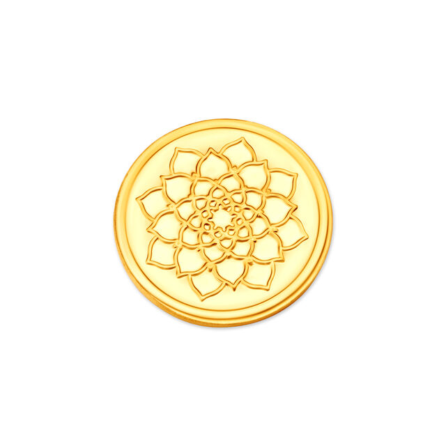 1 GM 22 Karat Stunning Lotus Gold  Coin,,hi-res view 2