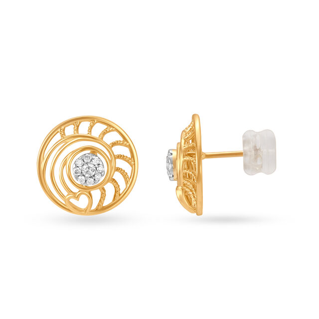 Pour Your Heart 14kt Yellow Gold Stud Earrings,,hi-res view 1