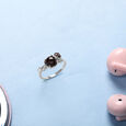 Midnight Glow Silver Finger Ring,,hi-res view 1