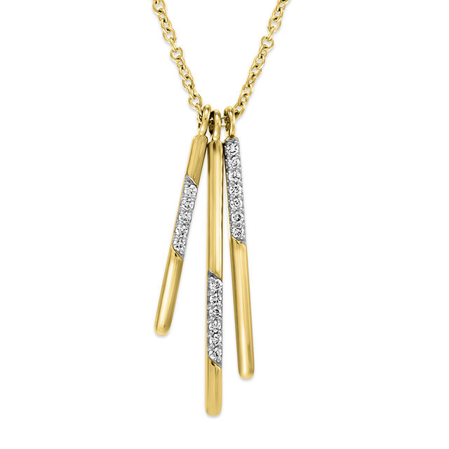 14 KT Yellow Gold Geometric Pendant,,hi-res view 2