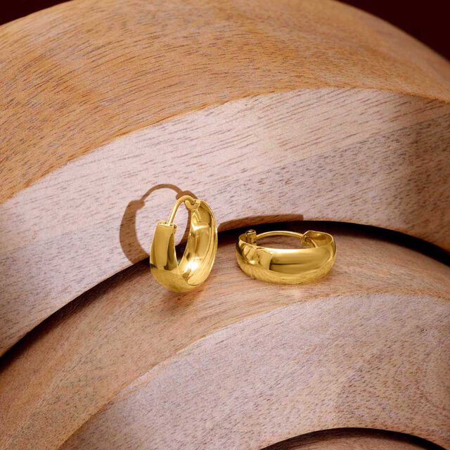 Buy Minimalist Bold Gold Hoop Earrings Online Mia by Tanishq