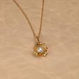 Floral Whispers 14 Kt Gold & Pearl Pendant,,hi-res view 1