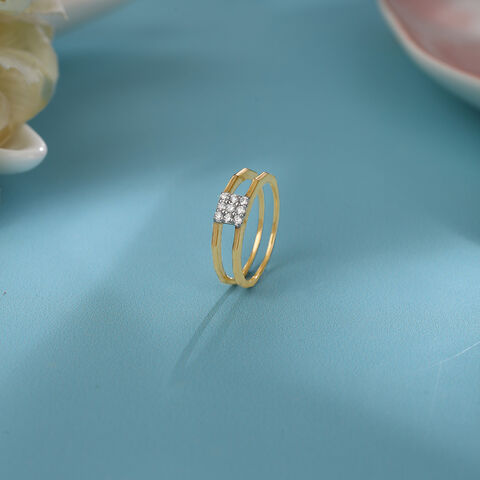 Lustrous Divide 14KT Gold & Diamond Ring