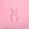 Wavy Minimalist Silver Hoop Earrings,,hi-res view 1