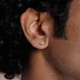 Sharp Faceted Diamond Stud Earrings,,hi-res view 2