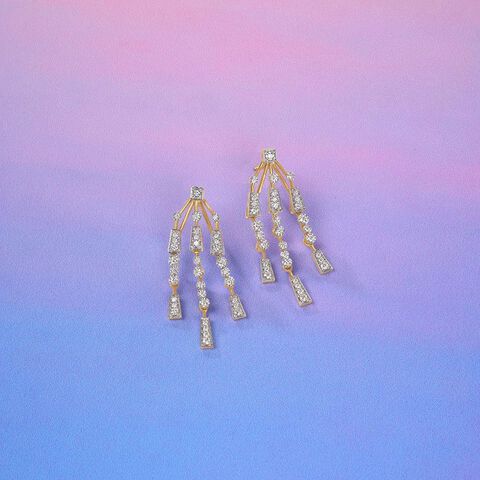 Radiant Cascade Diamond Drop Earrings