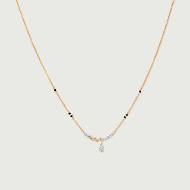Fluid Twisted Diamond Mangalsutra,,hi-res image number null