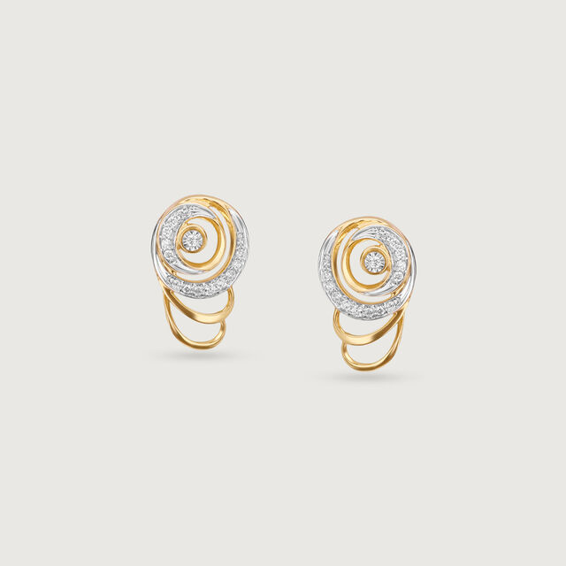 Solar Swirl Diamond Stud Earrings,,hi-res image number null