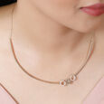 14KT Yellow Gold Radiant Tri-Circle Diamond Necklace,,hi-res view 1