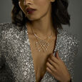 Midnight Glint Gold & Diamond Necklace,,hi-res view 1