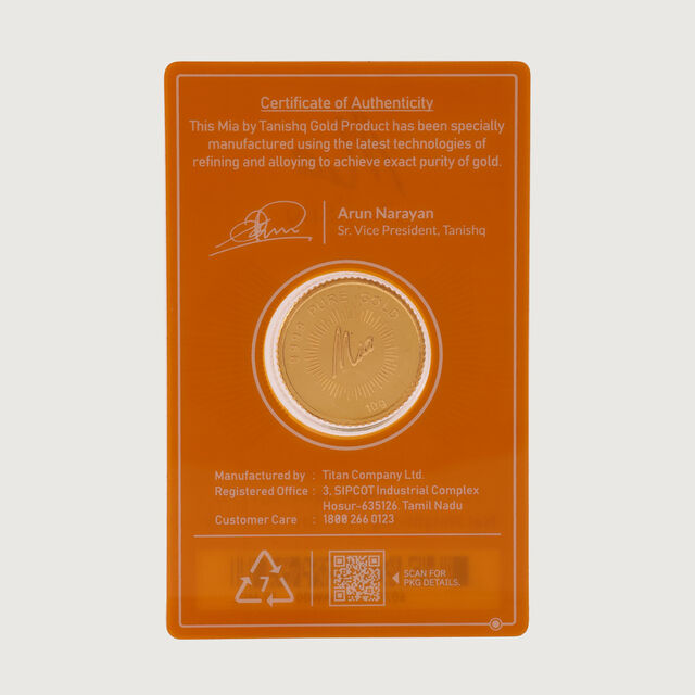 10 gm 24 Karat Lotus Gold Coin (9999 Purity),,hi-res image number null