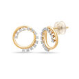 14KT Yellow Gold Shimmering Diamond Stud Earring,,hi-res view 3