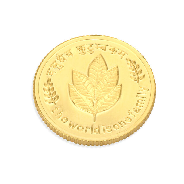 1 GM 24 Karat Traditional Mango Leaf Gold Coin,,hi-res image number null