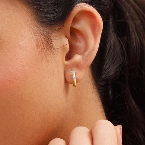 Playful Geometry Diamond Hoop Earrings