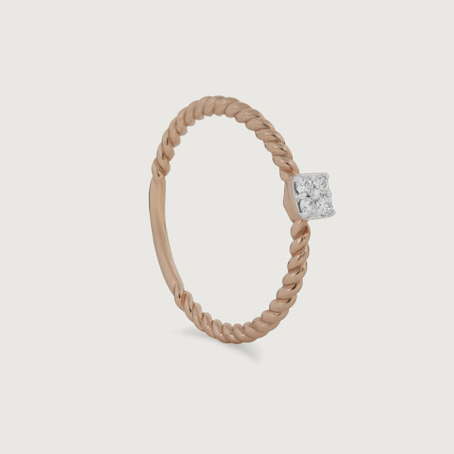 Twisted Grace Gold & Diamond Finger Ring,,hi-res image number null