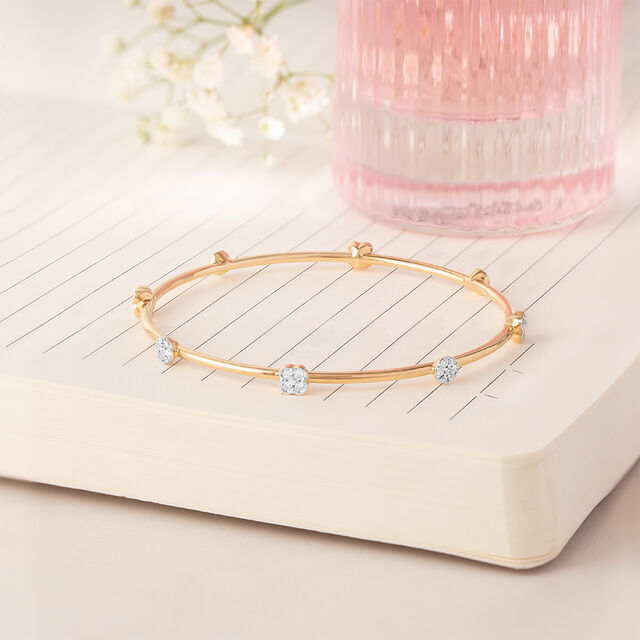 Timeless Shine Gold & Diamond Bangle,,hi-res image number null