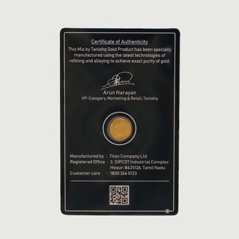 0.5 Gram 24 Karat Mango Leaf Gold Coin
