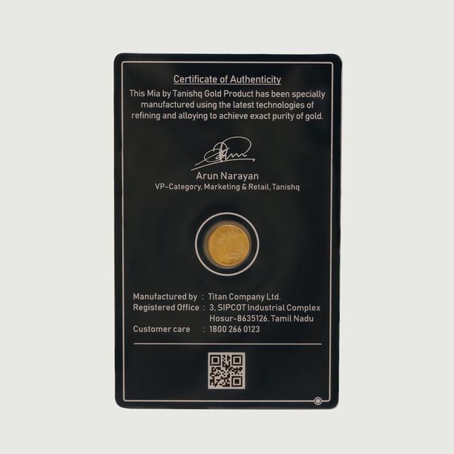 0.5 Gram 24 Karat Mango Leaf Gold Coin,,hi-res image number null