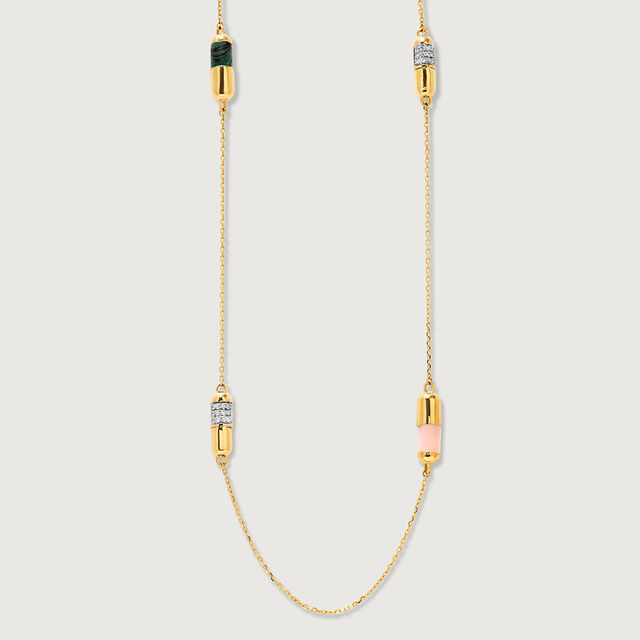 Mini Marvels 18KT Malachite Infinity Yard Chain,,hi-res image number null
