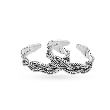 Entwined Silver Toe Ring
