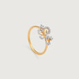 Cascading Curves Gold & Diamond Finger Ring,,hi-res view 3