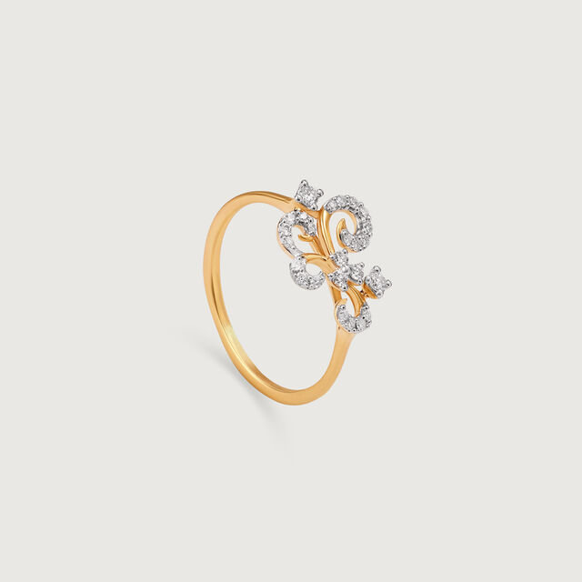 Cascading Curves Gold & Diamond Finger Ring,,hi-res image number null