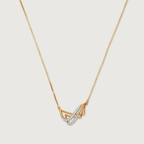 Oceans Rhythm 14 Kt Gold & Diamond Necklace