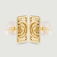 Intricate Geometric Gold Stud Earrings,,hi-res view 5