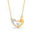 14KT Yellow Gold Sparkling Heart Slider Diamond Pendant with Chain,,hi-res view 1