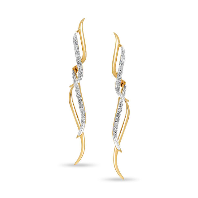 14 KT Golden Vineyard Drop Earrings,,hi-res view 2