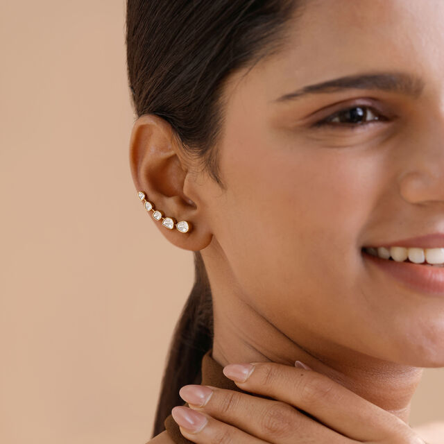 Luminous Cascade Polki Stud Earrings,,hi-res image number null