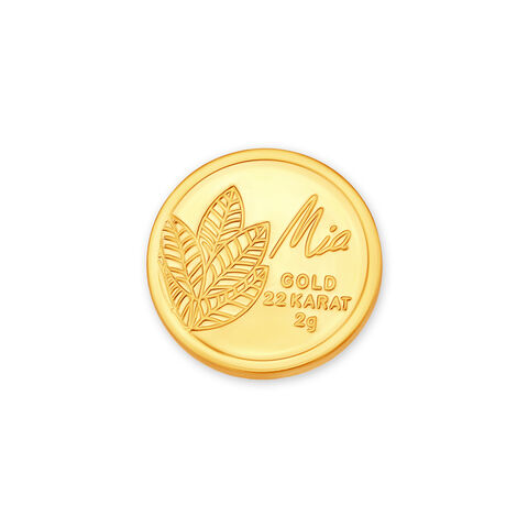 2 GM 22 Karat  Sublime Mango Leaf Gold Coin