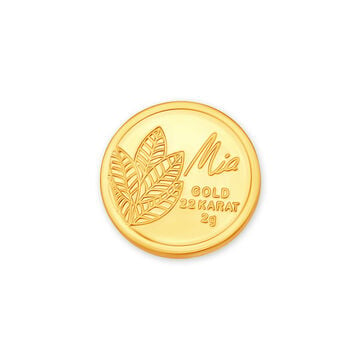 2 GM 22 Karat  Sublime Mango Leaf Gold Coin