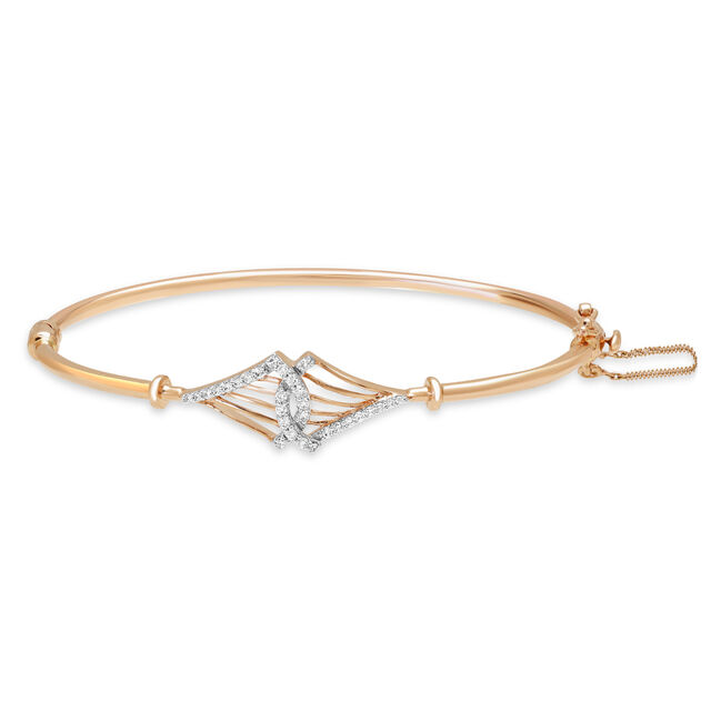 14KT Rose Gold Exquisite Radiant Diamond Bangle,,hi-res image number null