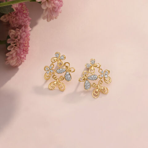 Butterfly Garden Diamond Stud Earrings