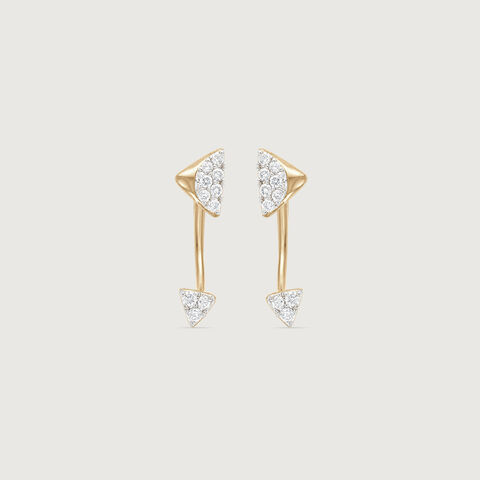 Architectural Arc Diamond Drop Earrings