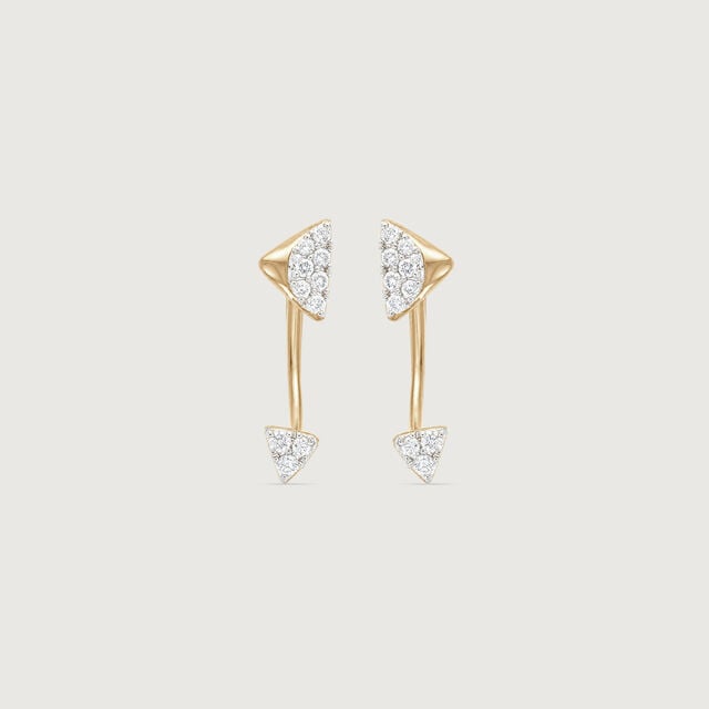 Architectural Arc Diamond Drop Earrings,,hi-res image number null